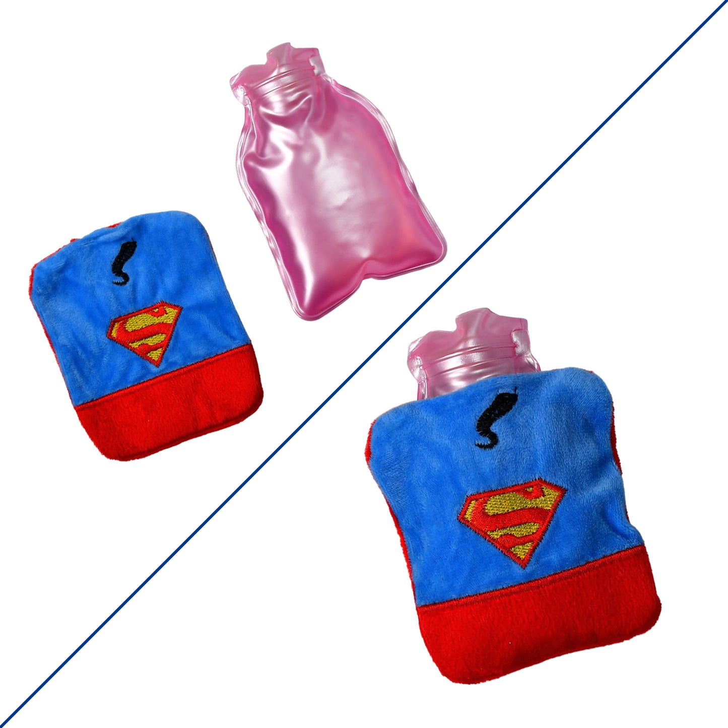 Mini Hot Water Bag – Superman Print for Pain & Cramps