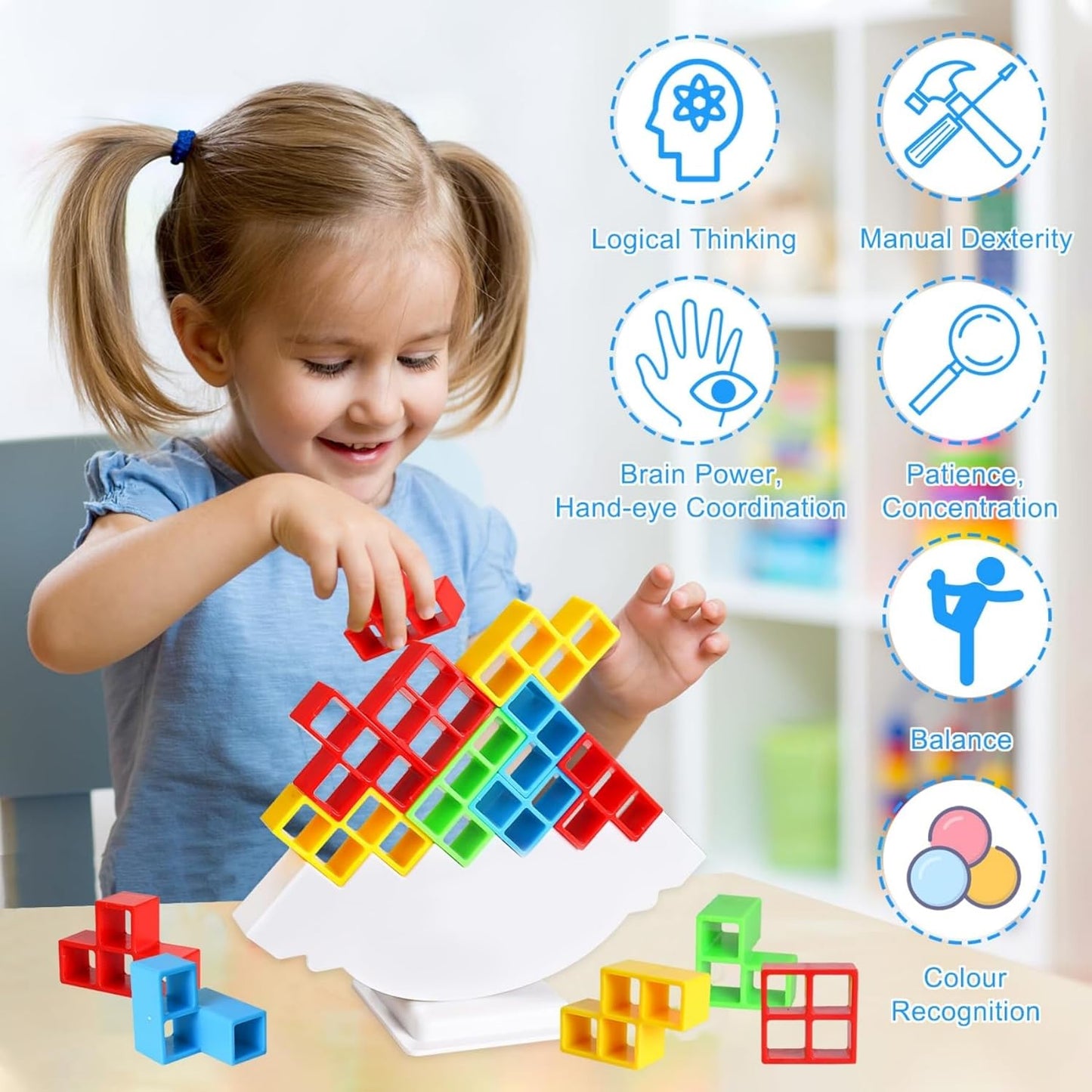 3d Tower Game Tower Balance Game (16 Pcs Set)