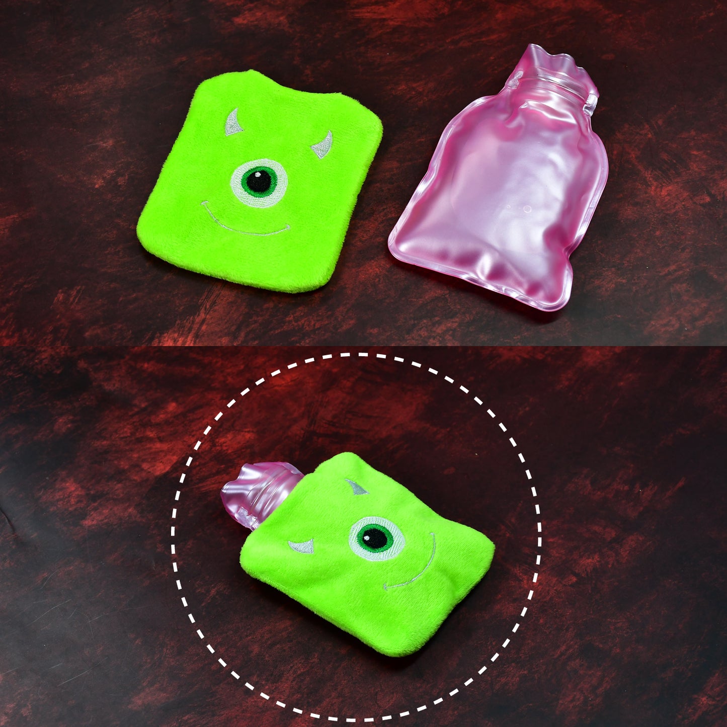 Small Hot Water Bag – Cute Monster Print for Pain & Cramps