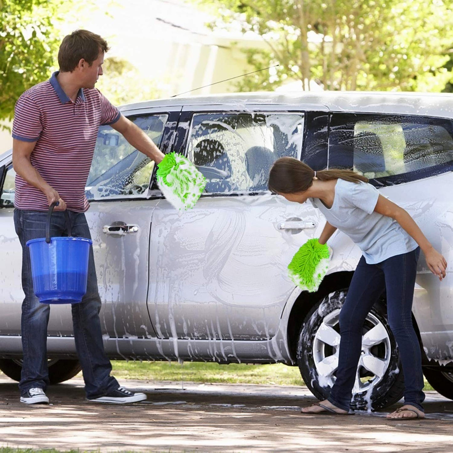 Microfiber Car Wash Glove Mitt For Car and bike