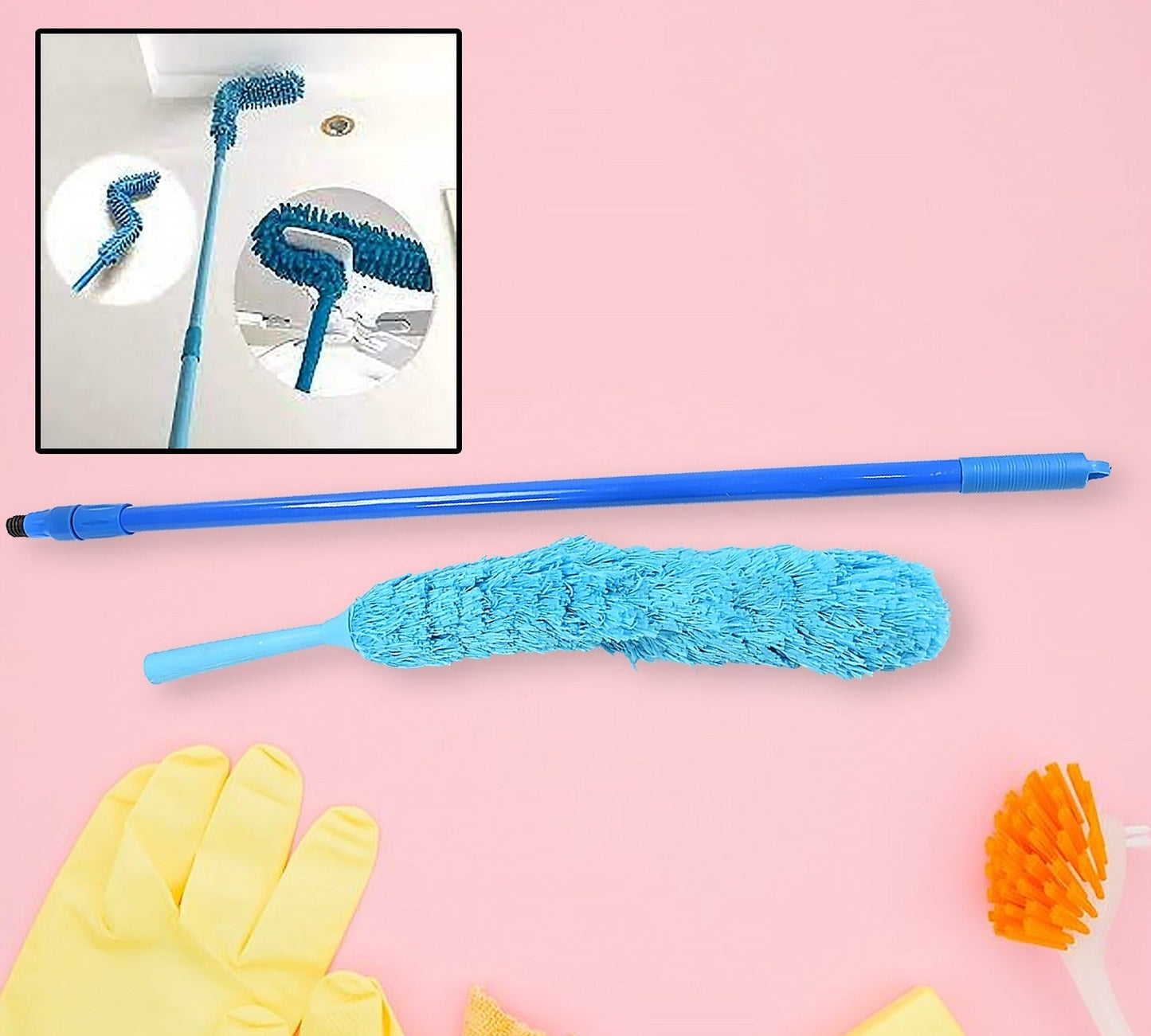 Long Reach Dust Cleaner – Foldable Microfiber Brush
