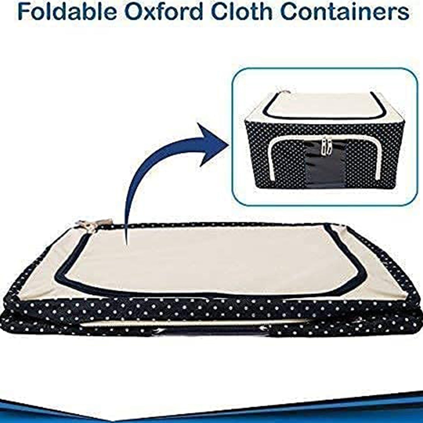 Foldable Steel Frame Storage Box – 66L Clothes & Bedding Organizer