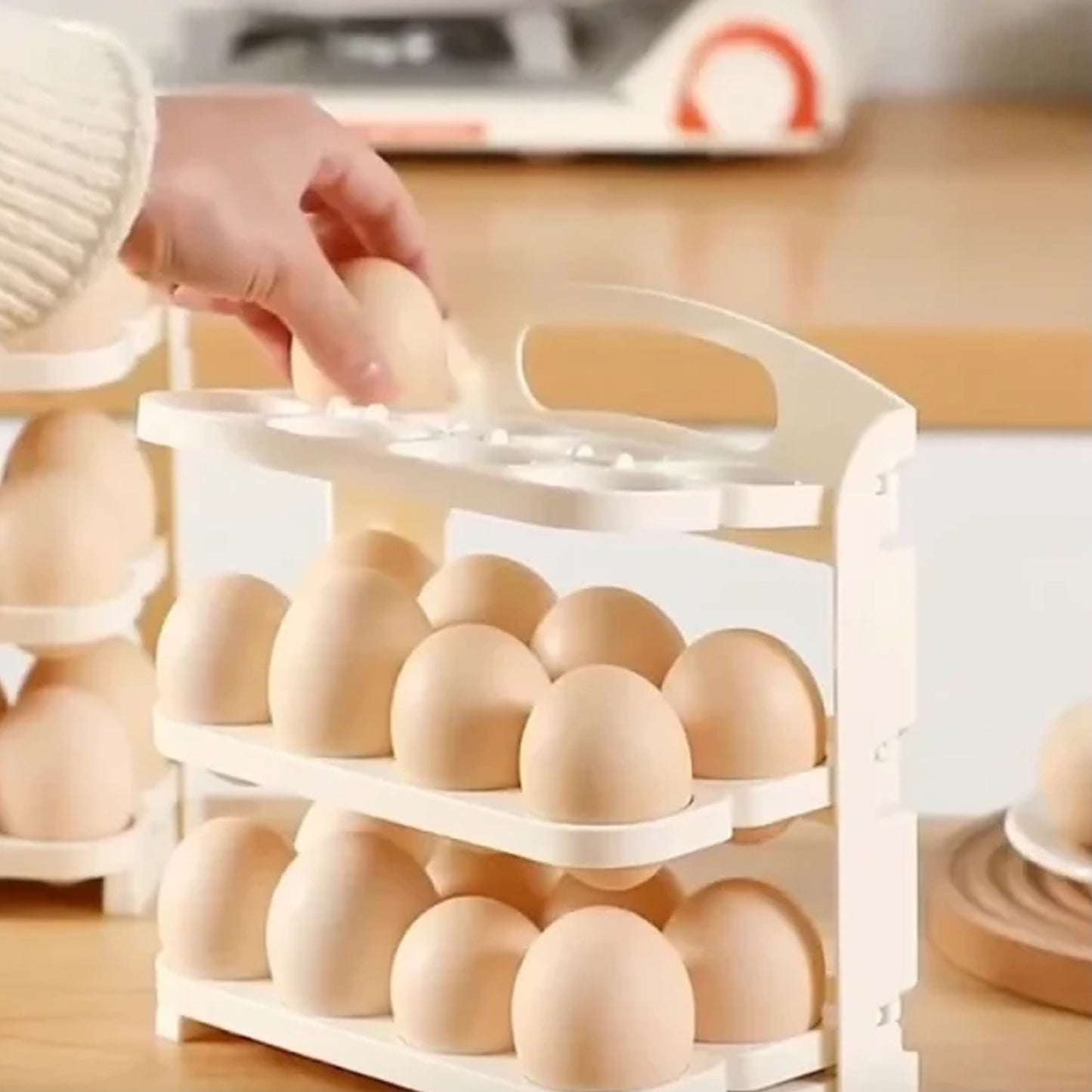 Plastic Foldable Egg Tray 24 Grid Egg Storage Box (1 Pc)