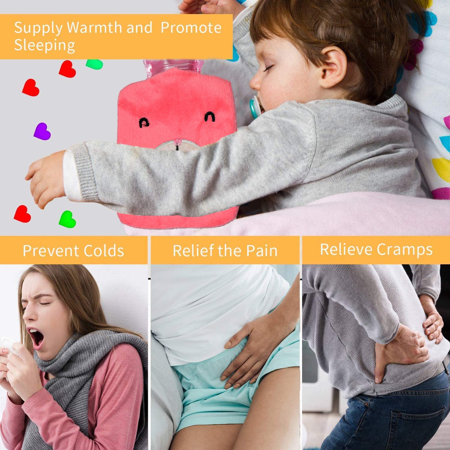 Pink Small Hot Water Bag Menstrual Cramps.