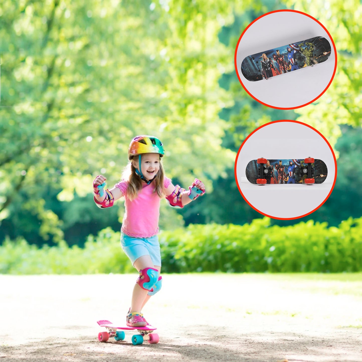 Wood Skateboard Lightweight for Beginner kids teens adult