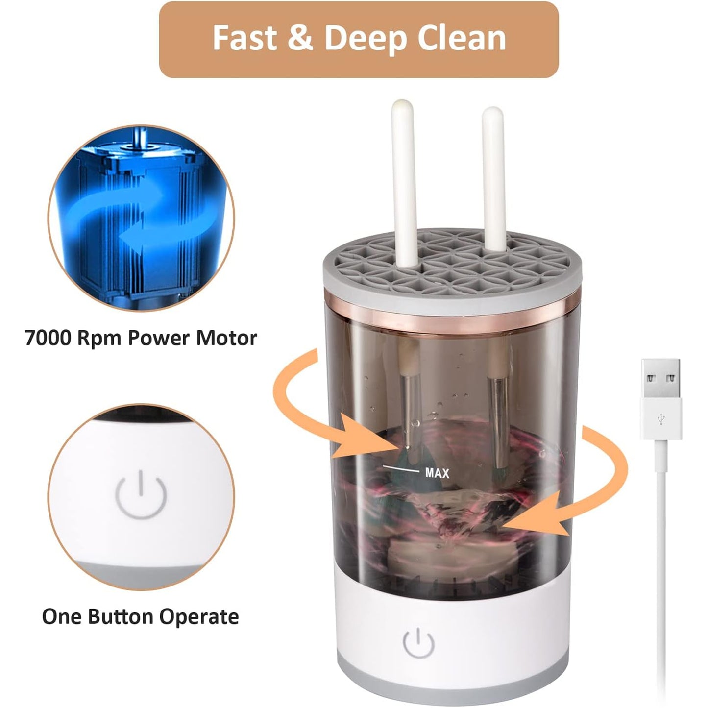 Automatic Makeup Brush Cleaner – Fast Electric Washer & Organizer 1pcs