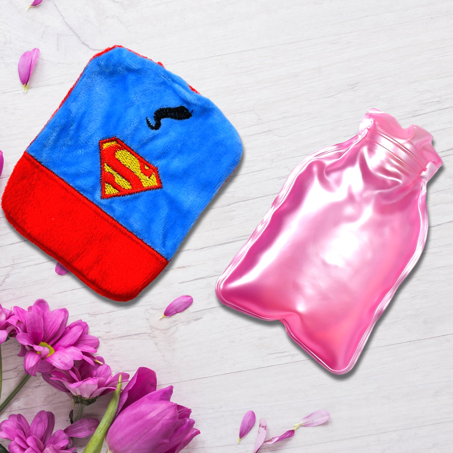 Mini Hot Water Bag – Superman Print for Pain & Cramps