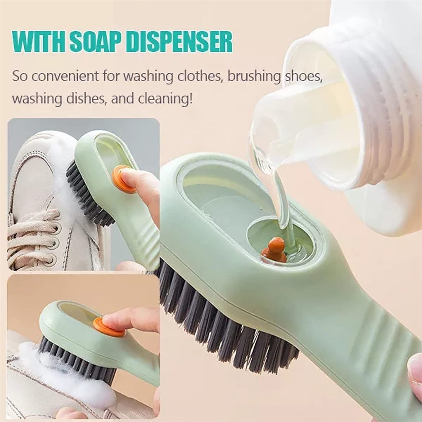 Multifunctional Scrubbing Brush – Built-in Soap Dispenser