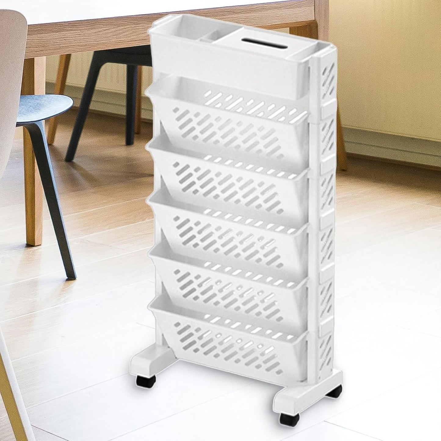 Rotating Bookshelf – Large Capacity Rolling Storage Rack