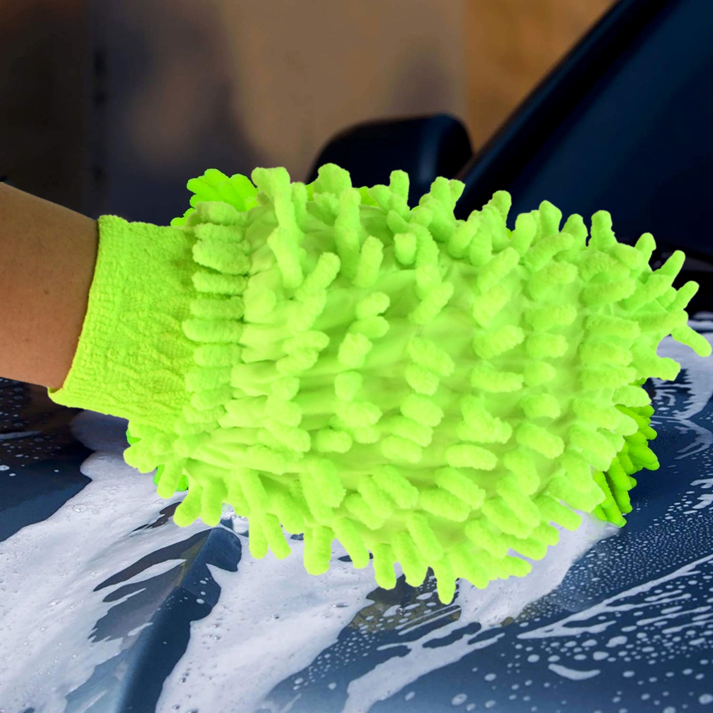 Microfiber Car Wash Glove Mitt For Car and bike