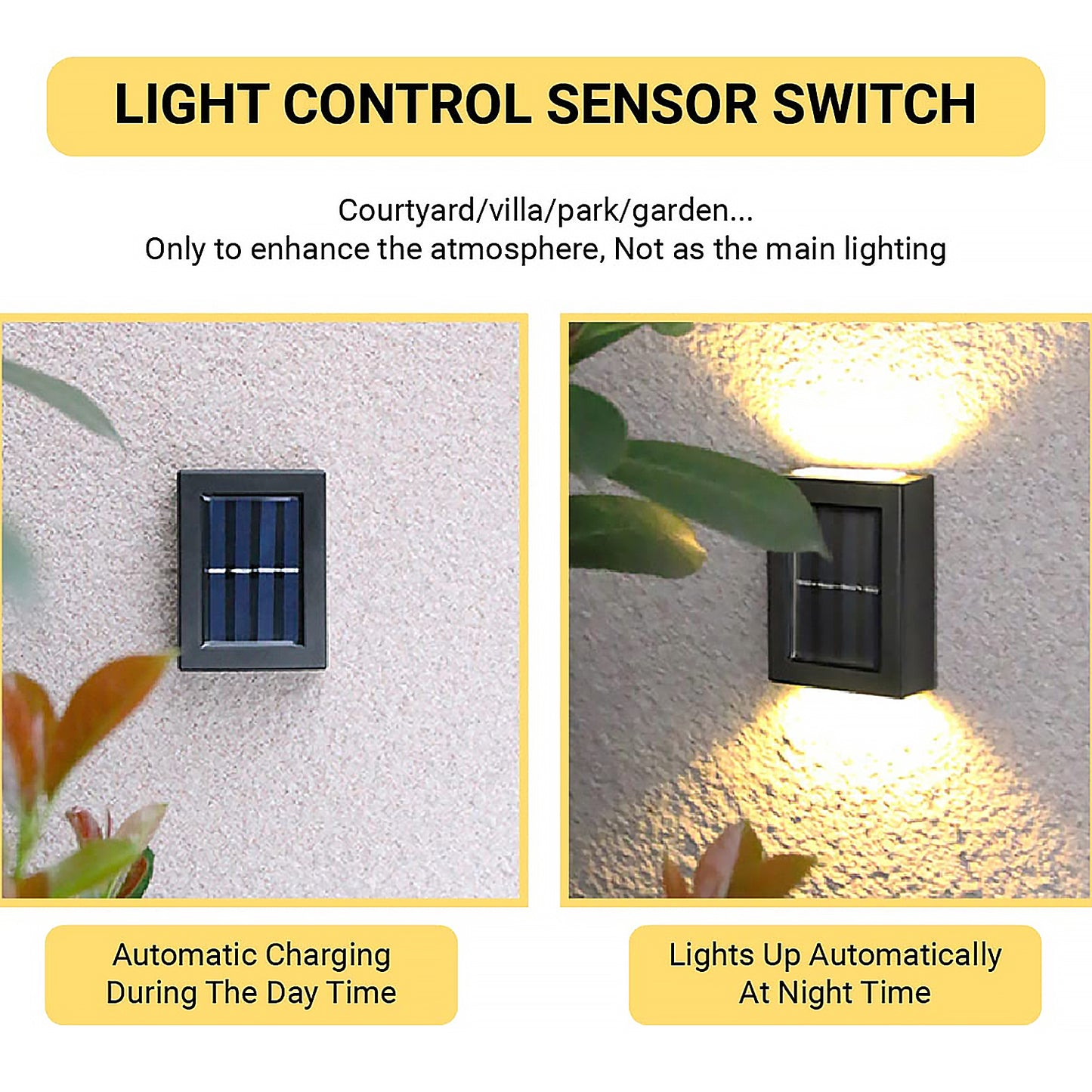 Solar Landscape Wall Light – LED Up/Down Waterproof Outdoor Lamp