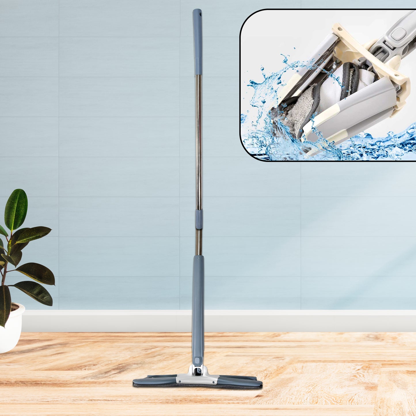 X Shape Mop Hands-free Squeeze Microfiber Flat Mop System 360 Flexible
