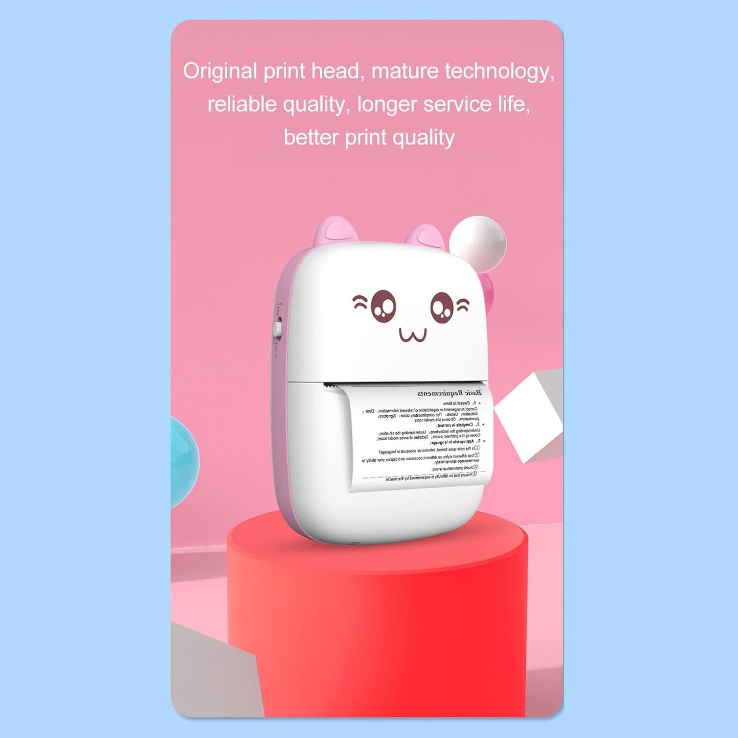 Portable Smart Printer – Mini Bluetooth Photo Printer with Paper Roll