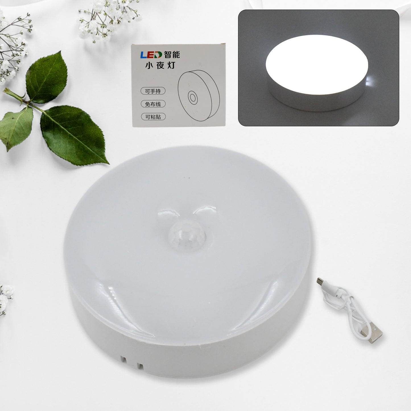 Round Shape 8 Led Motion Sensor Induction Light