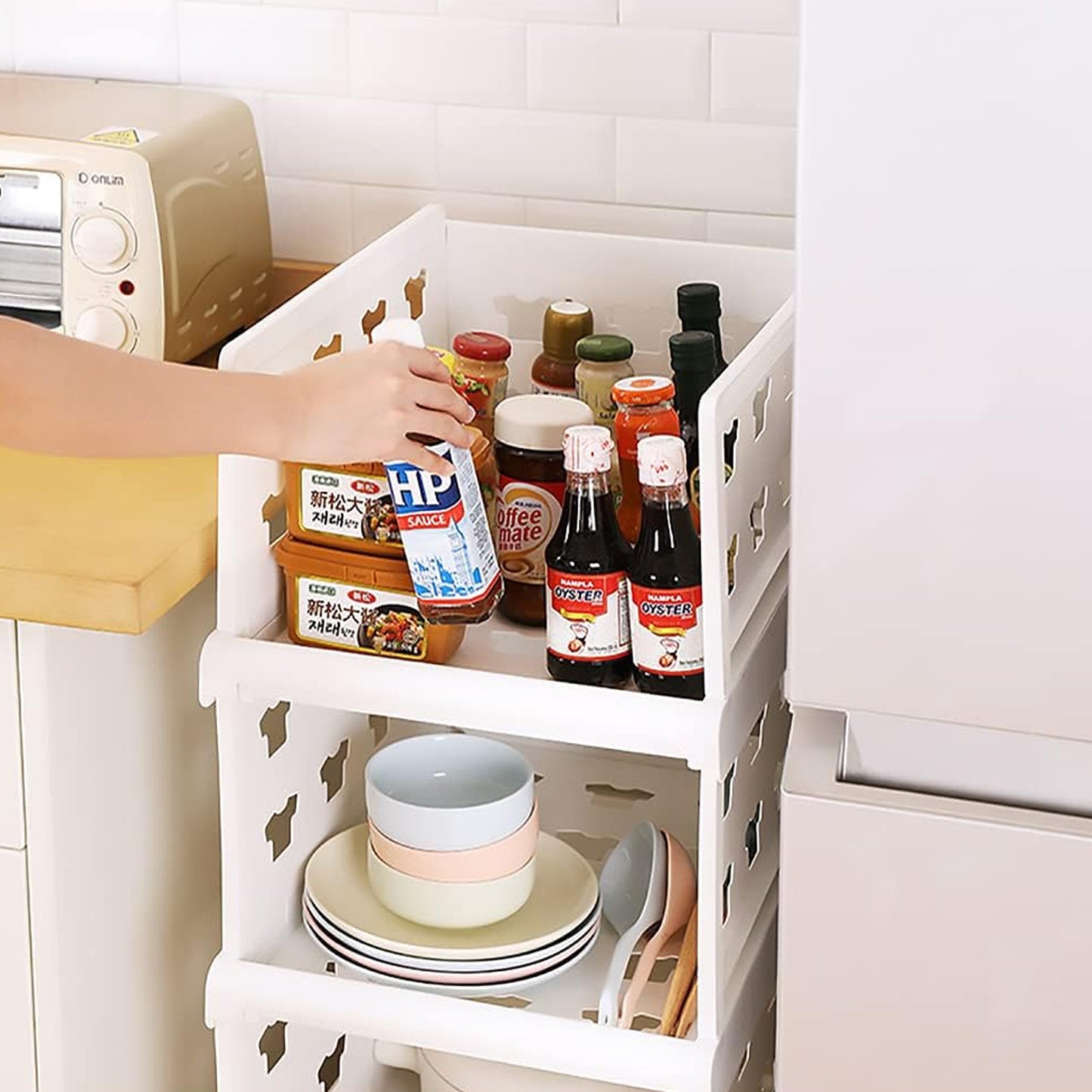 Foldable Drawer Shelf – 4-Layer Storage Cart (1 Pc)