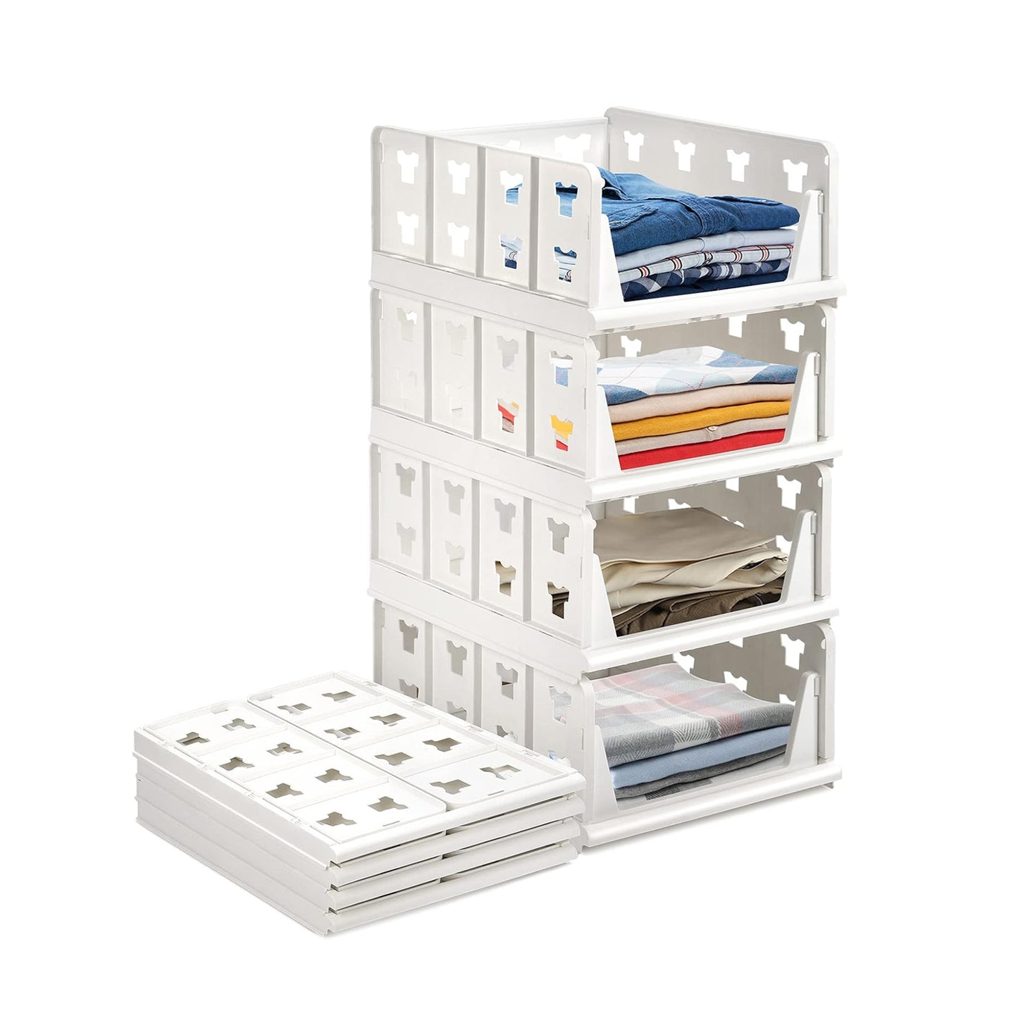 Foldable Drawer Shelf – 4-Layer Storage Cart (1 Pc)