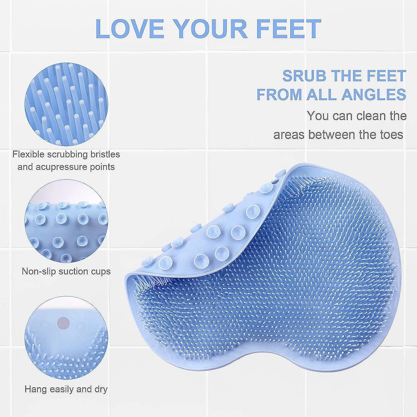 Silicone Bath Mat – Foot Cleaner, Exfoliator & Massager