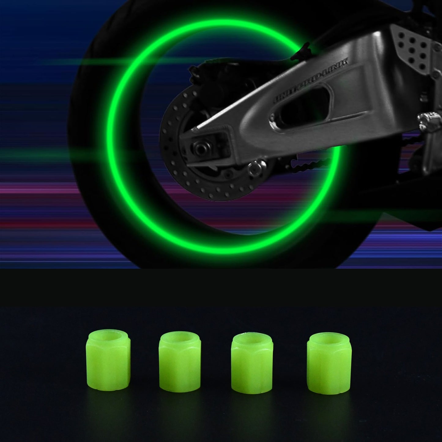Tyre Valve Caps Luminous Glow Car (4 Pcs Set)