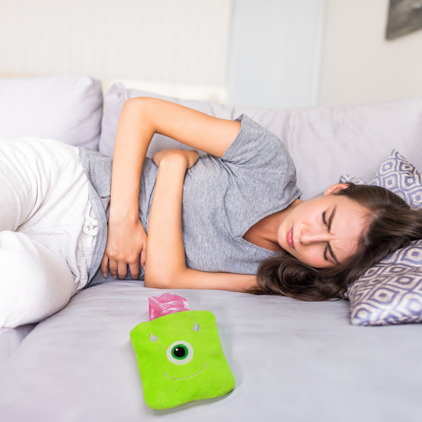 Small Hot Water Bag – Cute Monster Print for Pain & Cramps