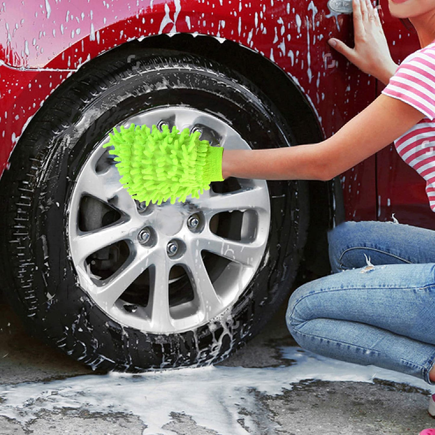 Microfiber Car Wash Glove Mitt For Car and bike