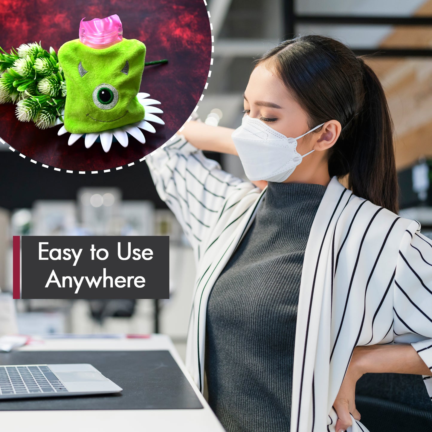 Small Hot Water Bag – Cute Monster Print for Pain & Cramps