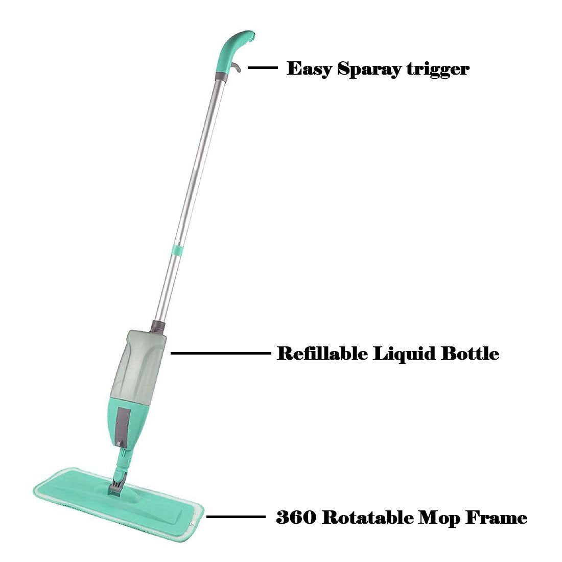 360 Degree Healthy Spray Mop With Removable Washable