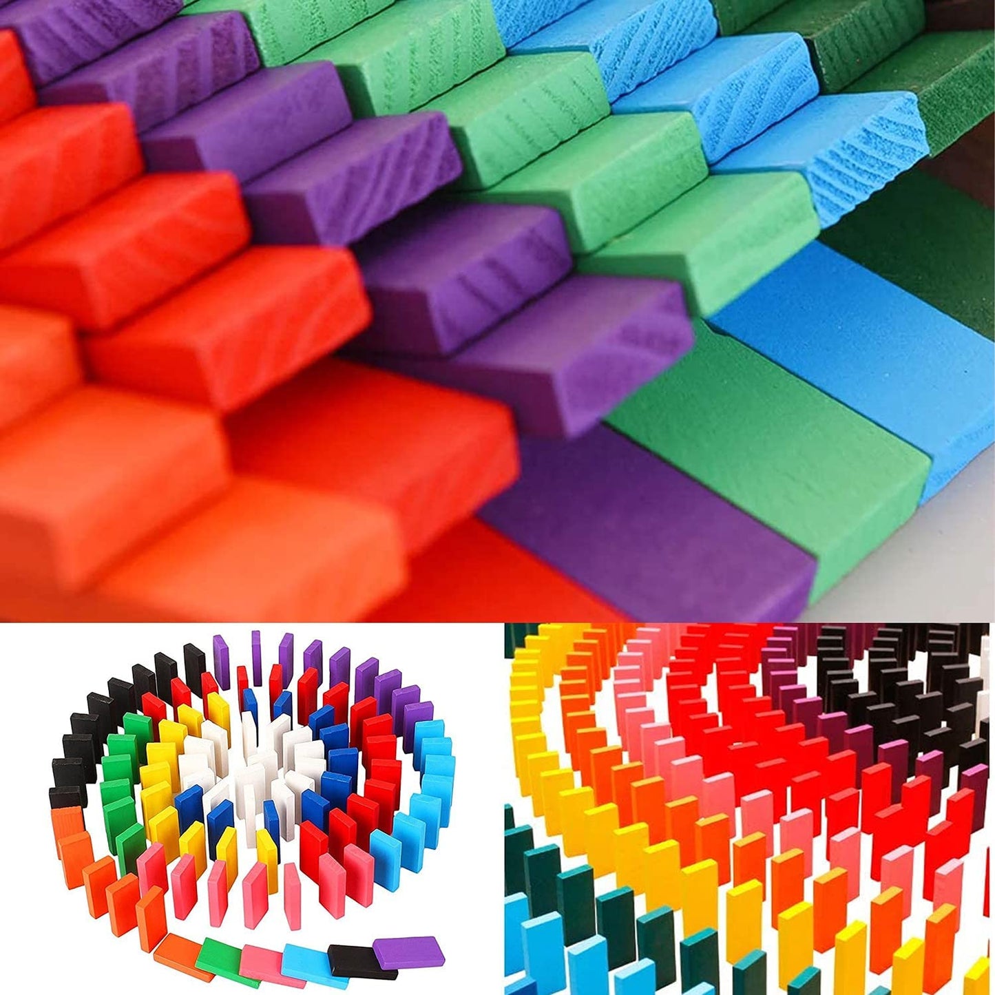 120pc Dominoes Blocks Set Multicolor Wooden