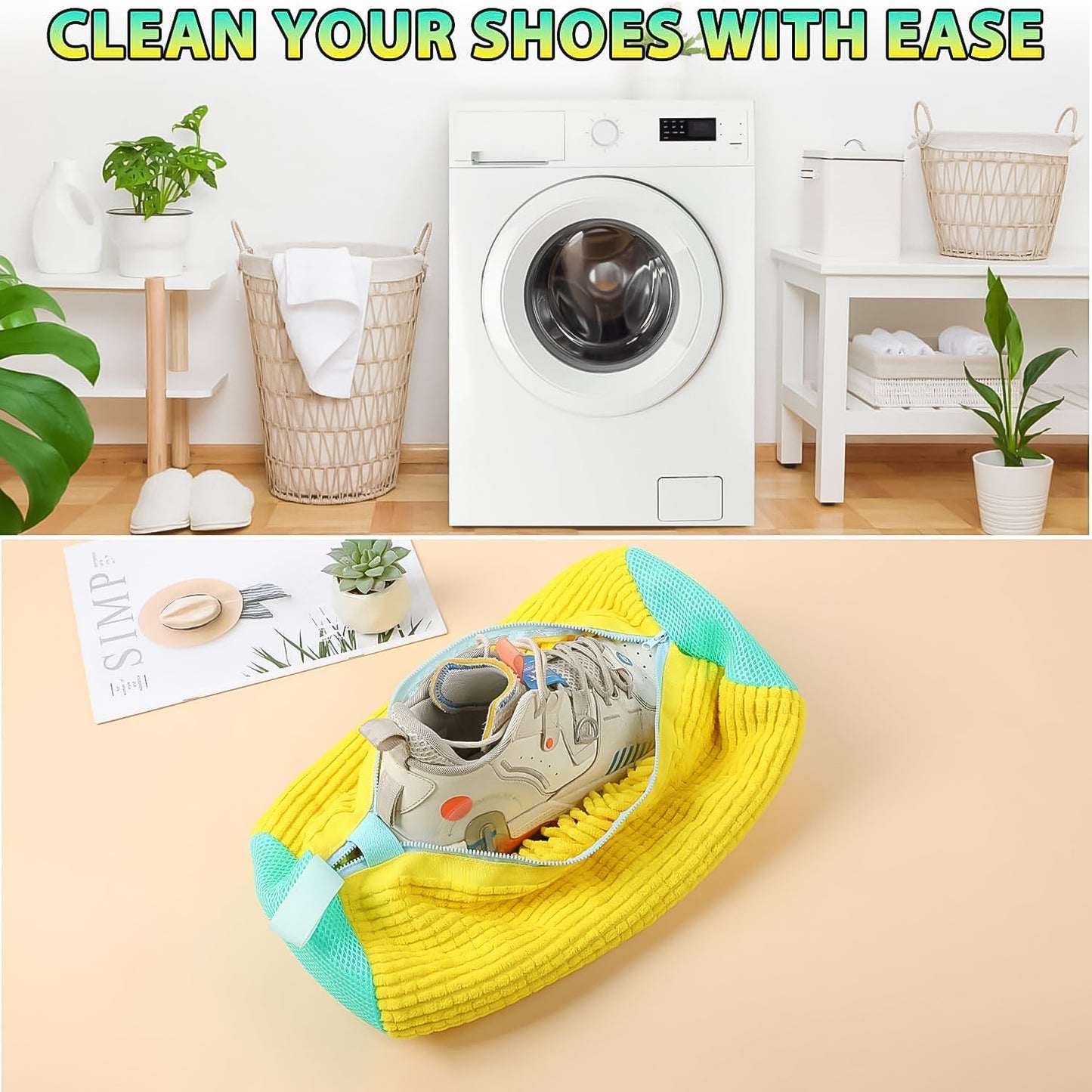 Shoe Cleaning with Microfiber Chenille Lining Zipper (1 Pc)