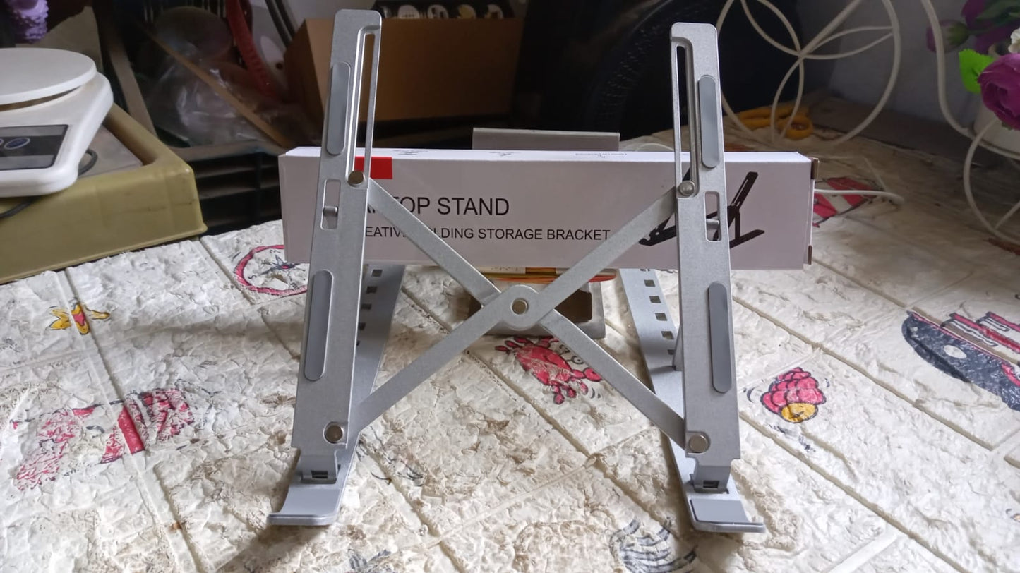 Portable Metal Laptop Stand – 6 Angle Adjustable Riser, Universal Fit