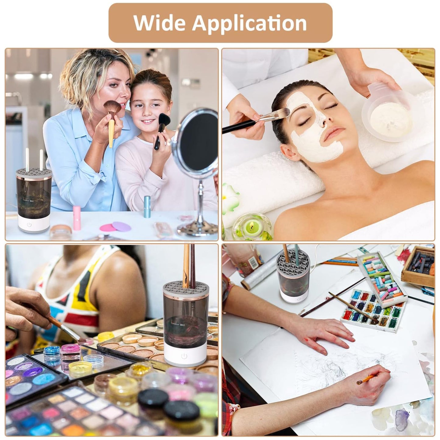 Automatic Makeup Brush Cleaner – Fast Electric Washer & Organizer 1pcs