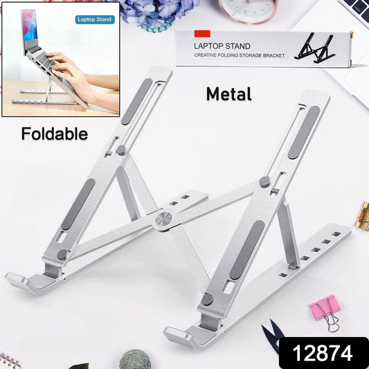 Portable Metal Laptop Stand – 6 Angle Adjustable Riser, Universal Fit