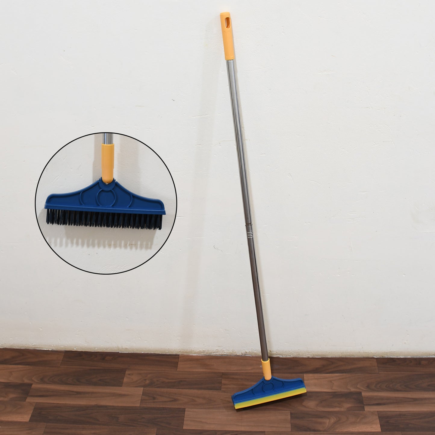 2-in-1 Rotating Floor Brush with Wiper