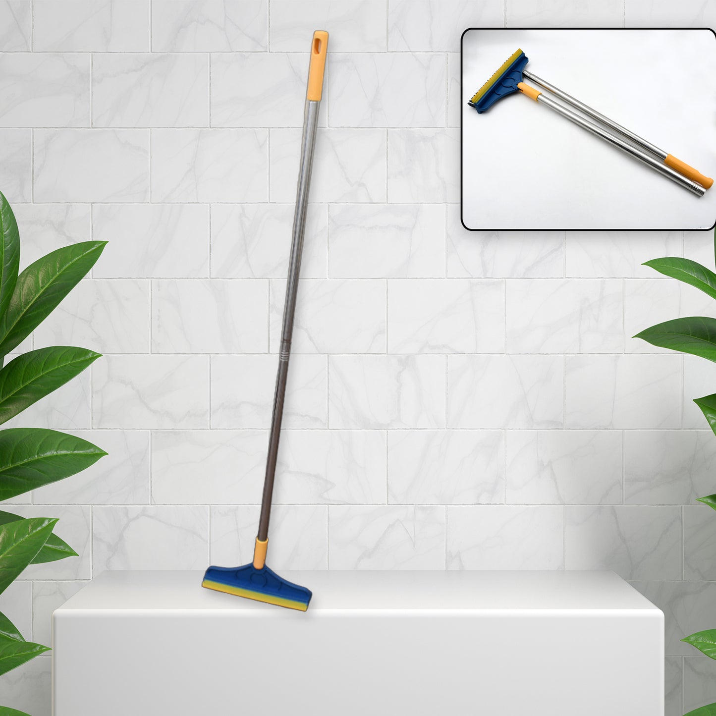 2-in-1 Rotating Floor Brush with Wiper