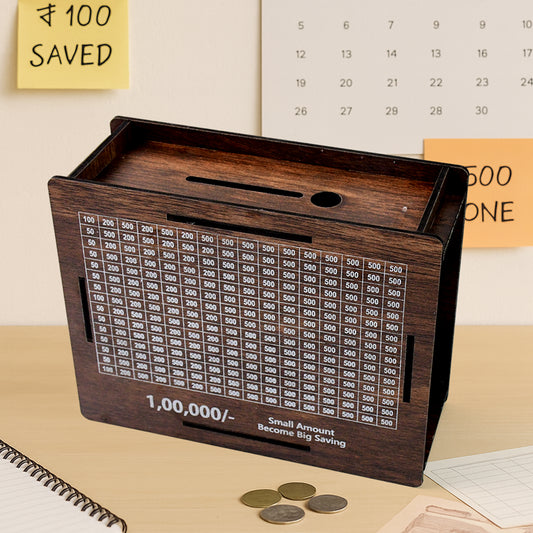 Wooden Money  Piggy Bank (1 Pc  With Marker Pen)